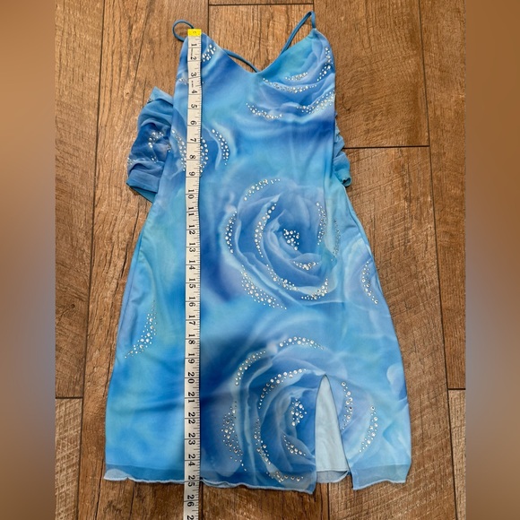 Blue Oh Polly rhinestone embellished dress with draped back - Havana collection - Picture 4 of 5